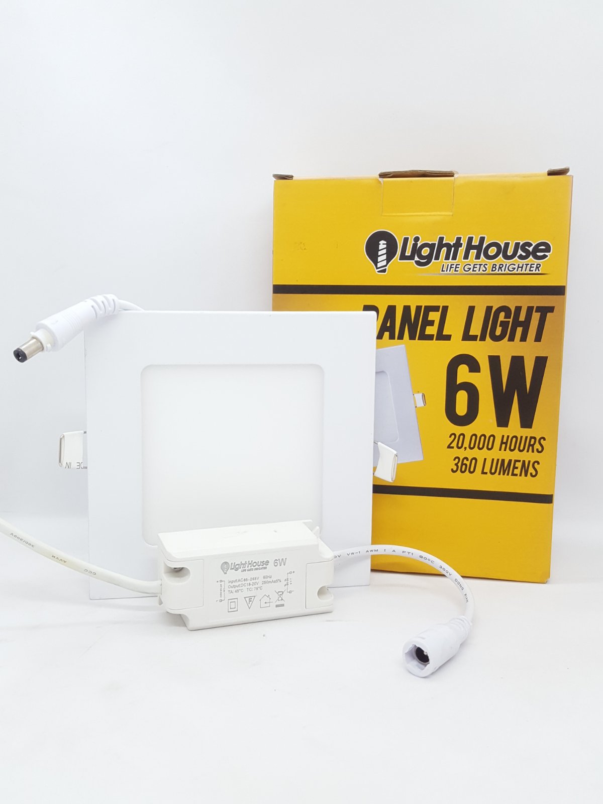 LIGHTHOUSE Led LHDSQR-6W-WW Panel Light 360 Lumens 6W