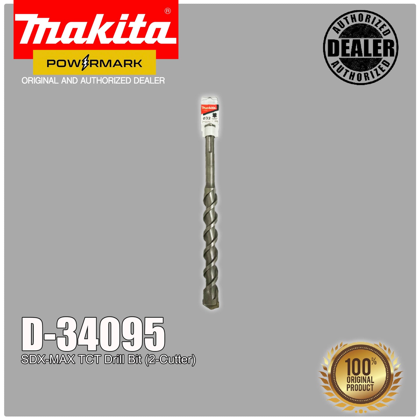 MAKITA D-34095 SDX-MAX TCT Drill Bit (2-Cutter)