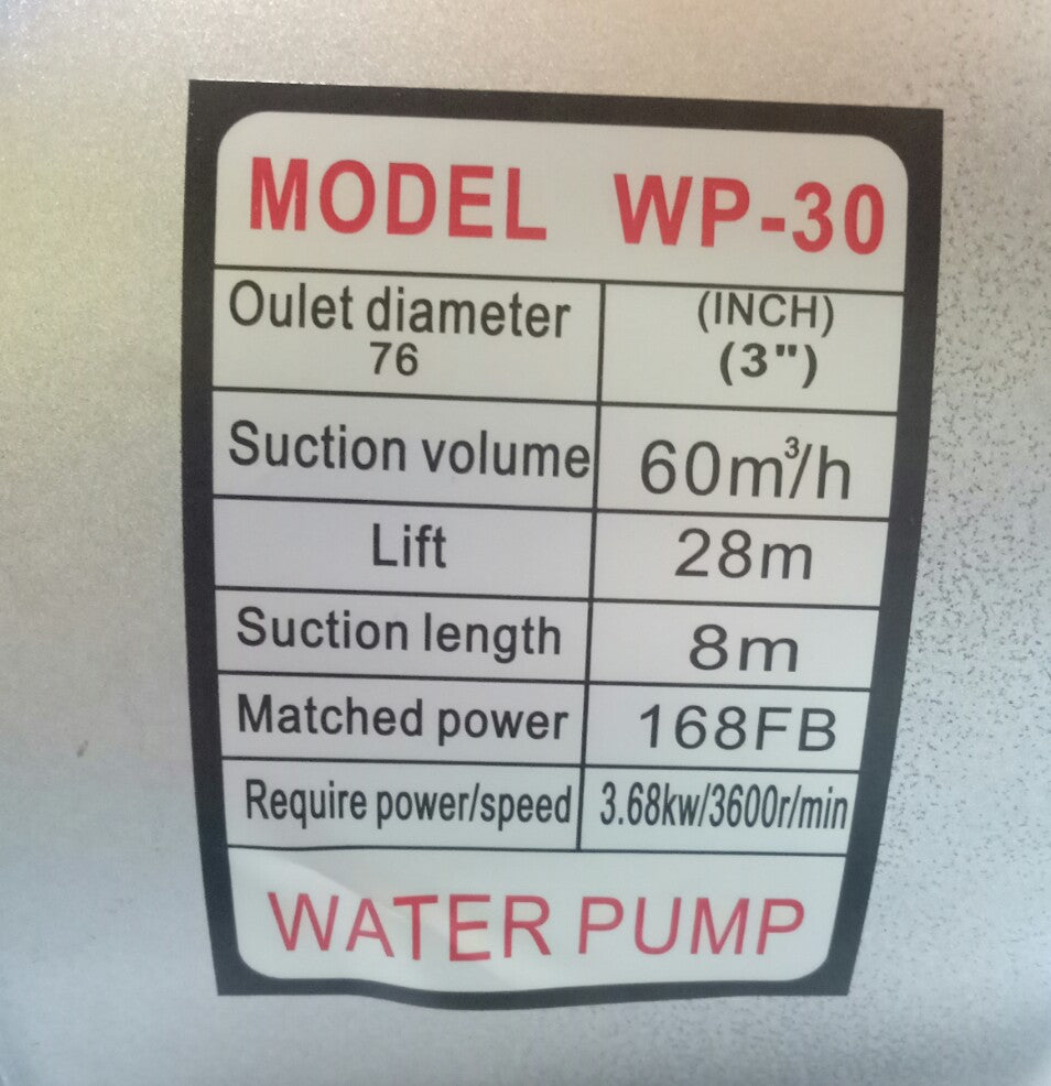 SHINMAX WP-30 Gasoline Water Pump Set (3 x 3)
