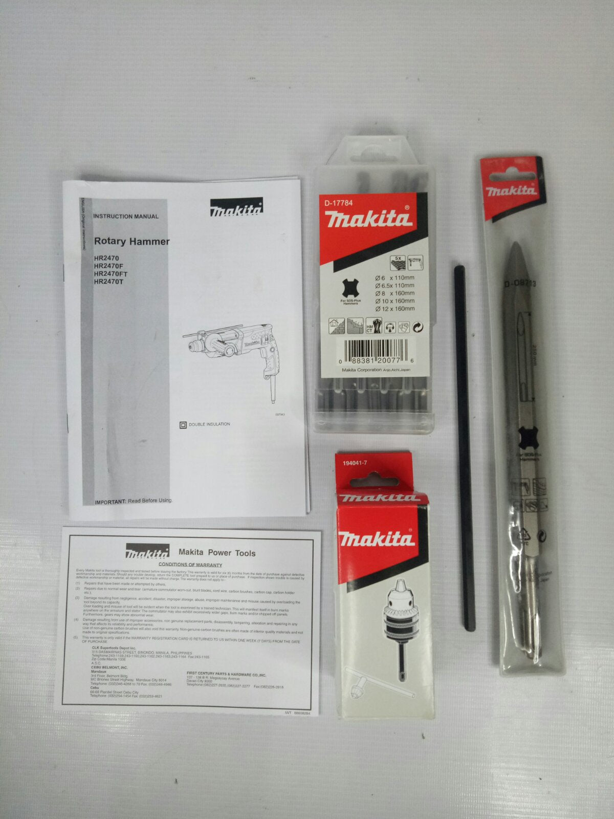 MAKITA HR2470X5 2.7 J Combination Hammer 780W (1.99 ft·lbs)