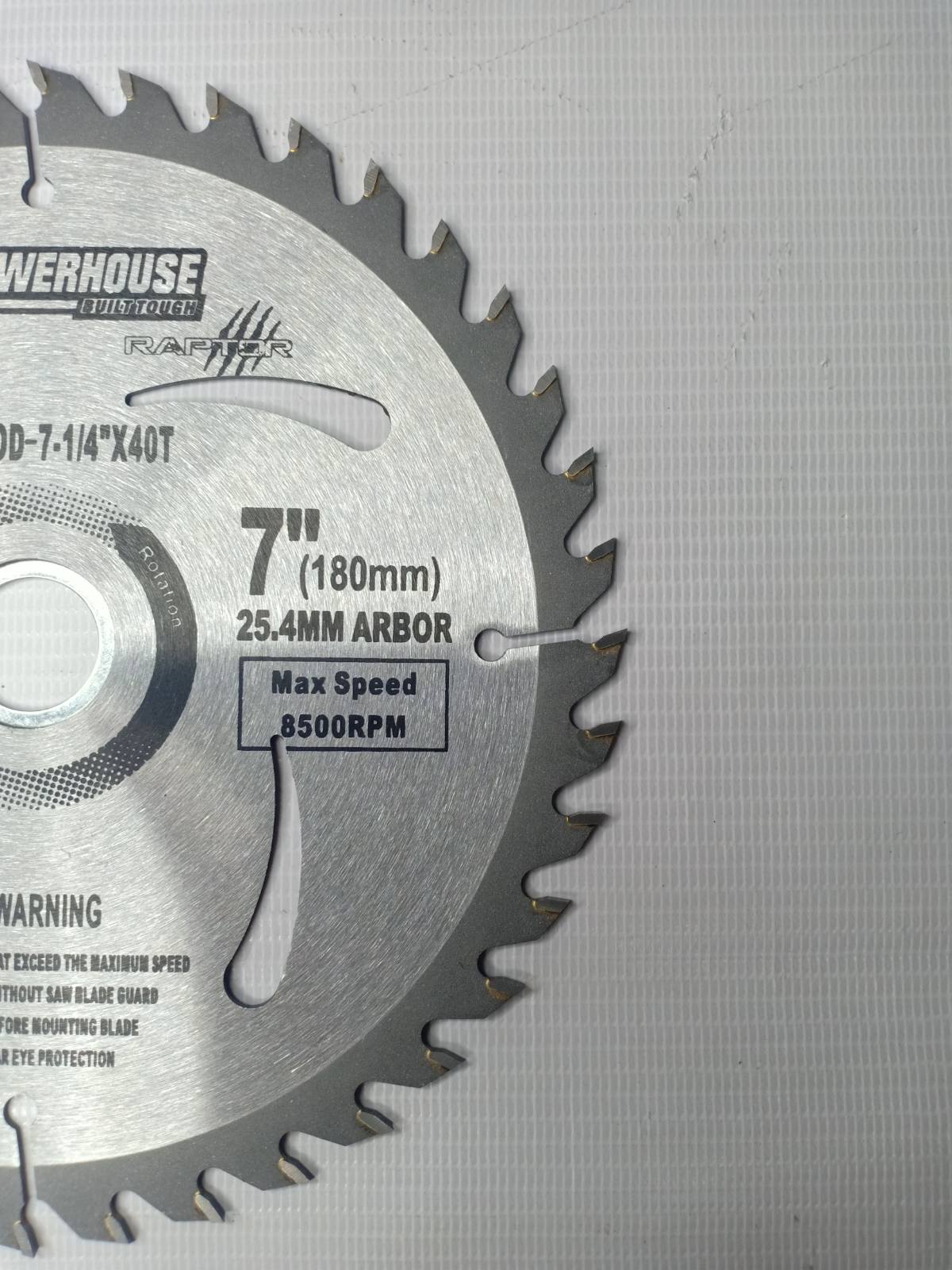 POWERHOUSE Raptor PH-CSWOOD-7-1/4"X40T Circular Saw Blade 7-1/4 inches for Wood 7-1/4" x 40T