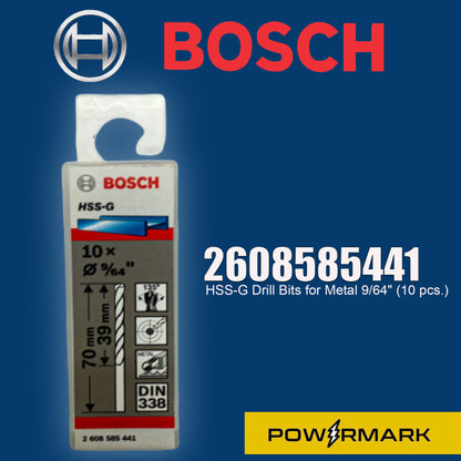 BOSCH 2608585441 HSS-G Drill Bits for Metal 9/64" (10 pcs.)