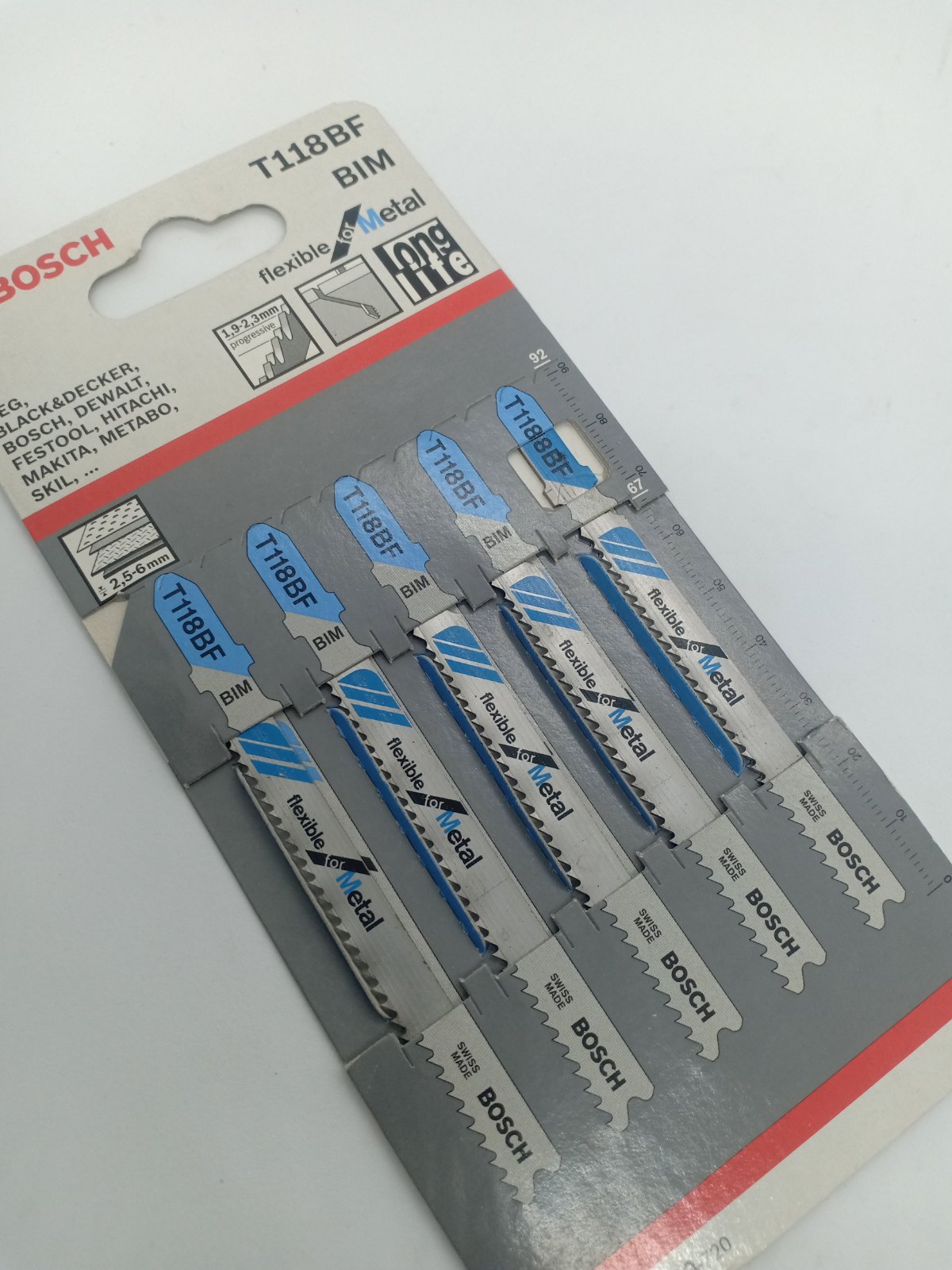 BOSCH 2608634503 T118BF BIM Jigsaw Blade Set Flexible for Metal