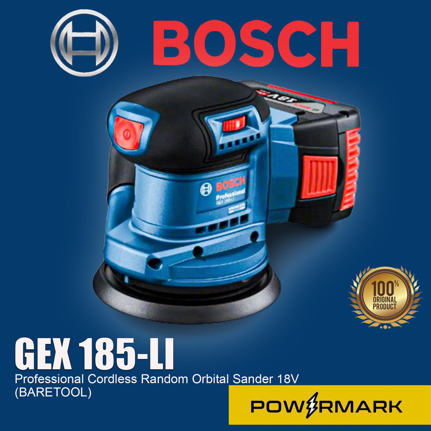 BOSCH GEX 185-LI Professional Cordless Random Orbital Sander 18V (BARETOOL)