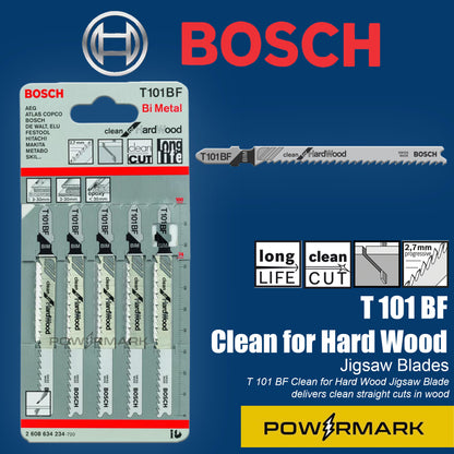 BOSCH 2608634234 T101BF Bi Metal Jigsaw Blade Set Clean for Hard Wood