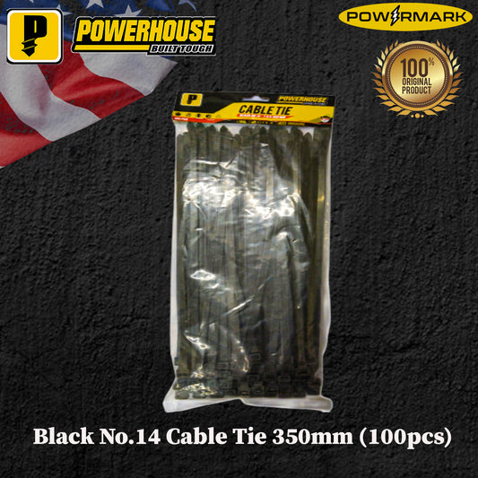 POWERHOUSE Black No.14 Cable Tie 350mm (100pcs)