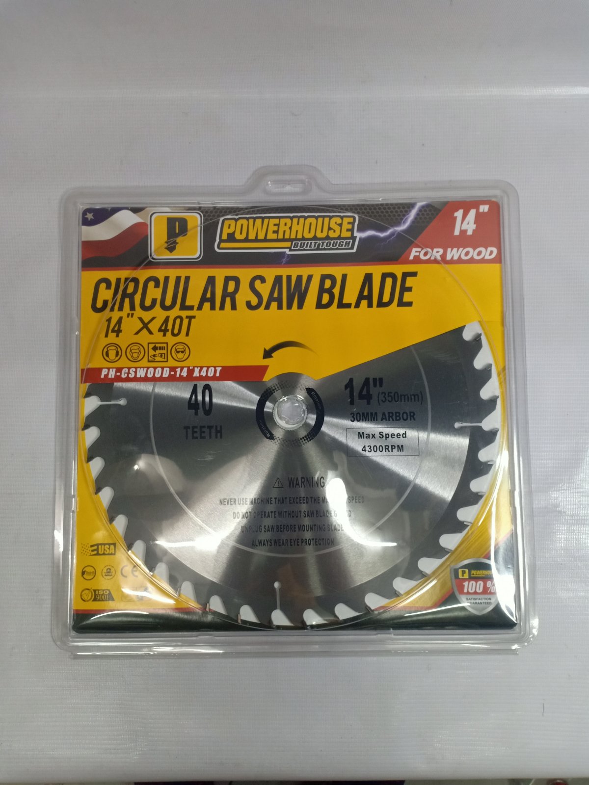 POWERHOUSE PH-CSWOOD-14"X40T Circular Saw Blade 14 inches for Wood 14" x 40T