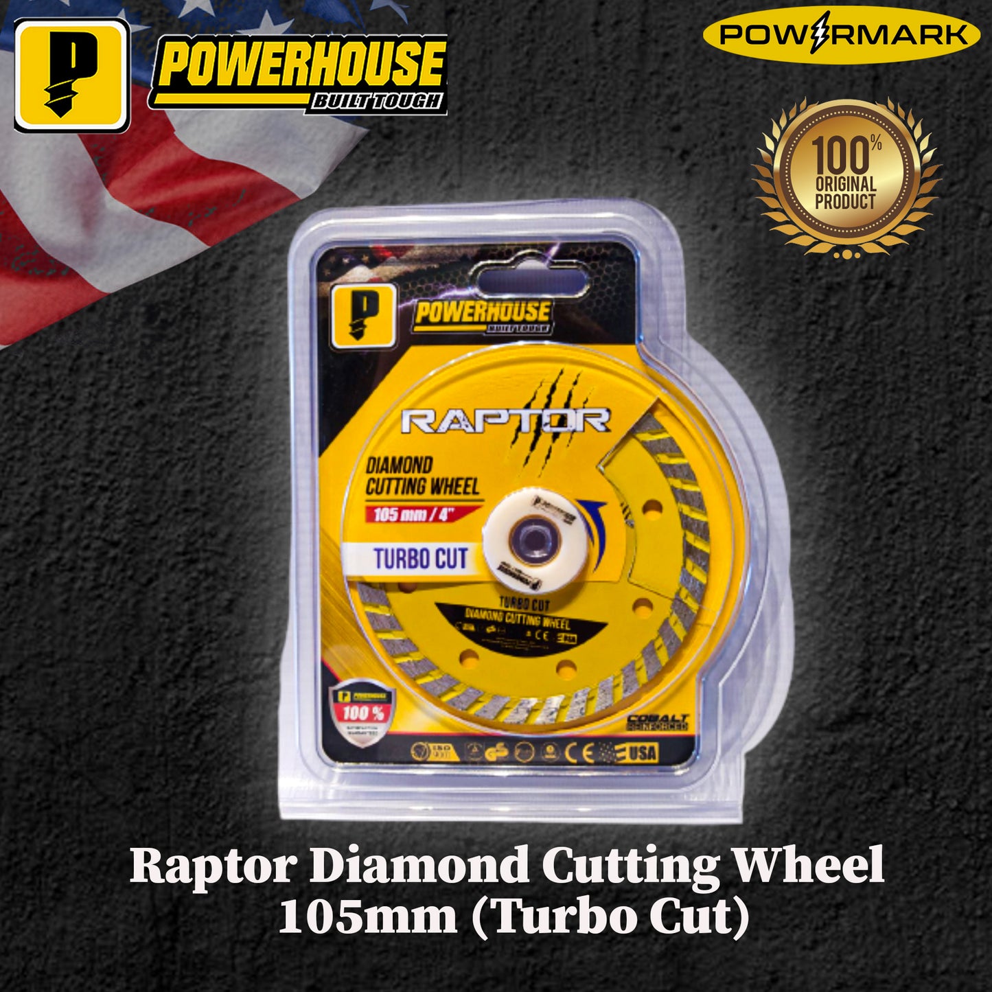 POWERHOUSE Raptor Diamond Cutting Wheel 105mm (Turbo Cut)