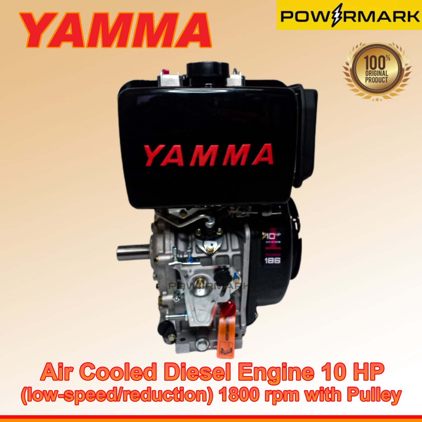 YAMMA Air Cooled Diesel Engine 10 HP (low-speed/reduction) 1800 rpm with Pulley