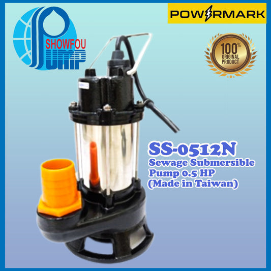 SHOWFOU SS-0512N Sewage Submersible Pump 0.5 HP (Made in Taiwan)