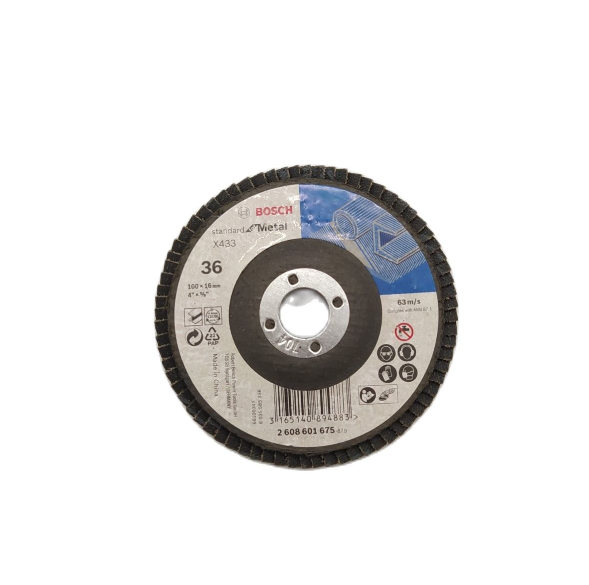 BOSCH 2608601675 Flap Disc 36 Grit Standard for Metal