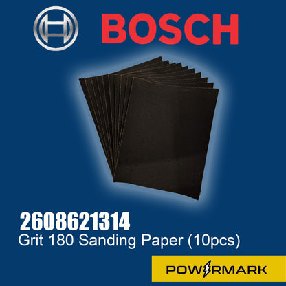 BOSCH 2608621314 Grit 180 Sanding Paper (10pcs)