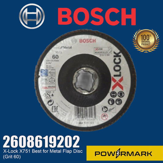 BOSCH 2608619202 X-Lock X751 Best for Metal Flap Disc (Grit 60)