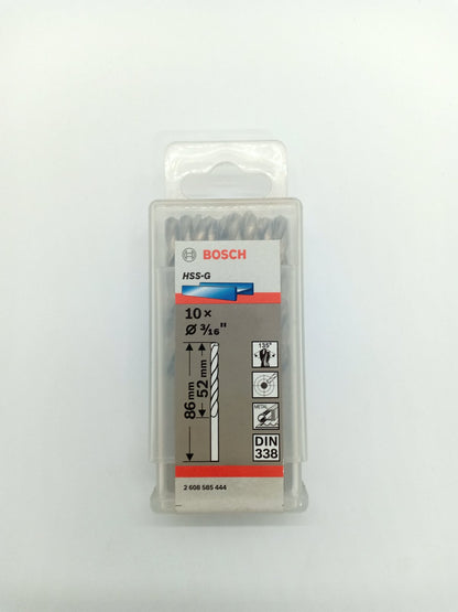 BOSCH 2608585444 HSS-G Drill Bits for Metal 3/16" (10 pcs.)