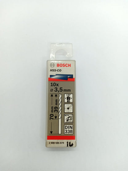 BOSCH 2608585879 HSS-CO Drill Bits for Stainless 3.5 mm (10 pcs.)