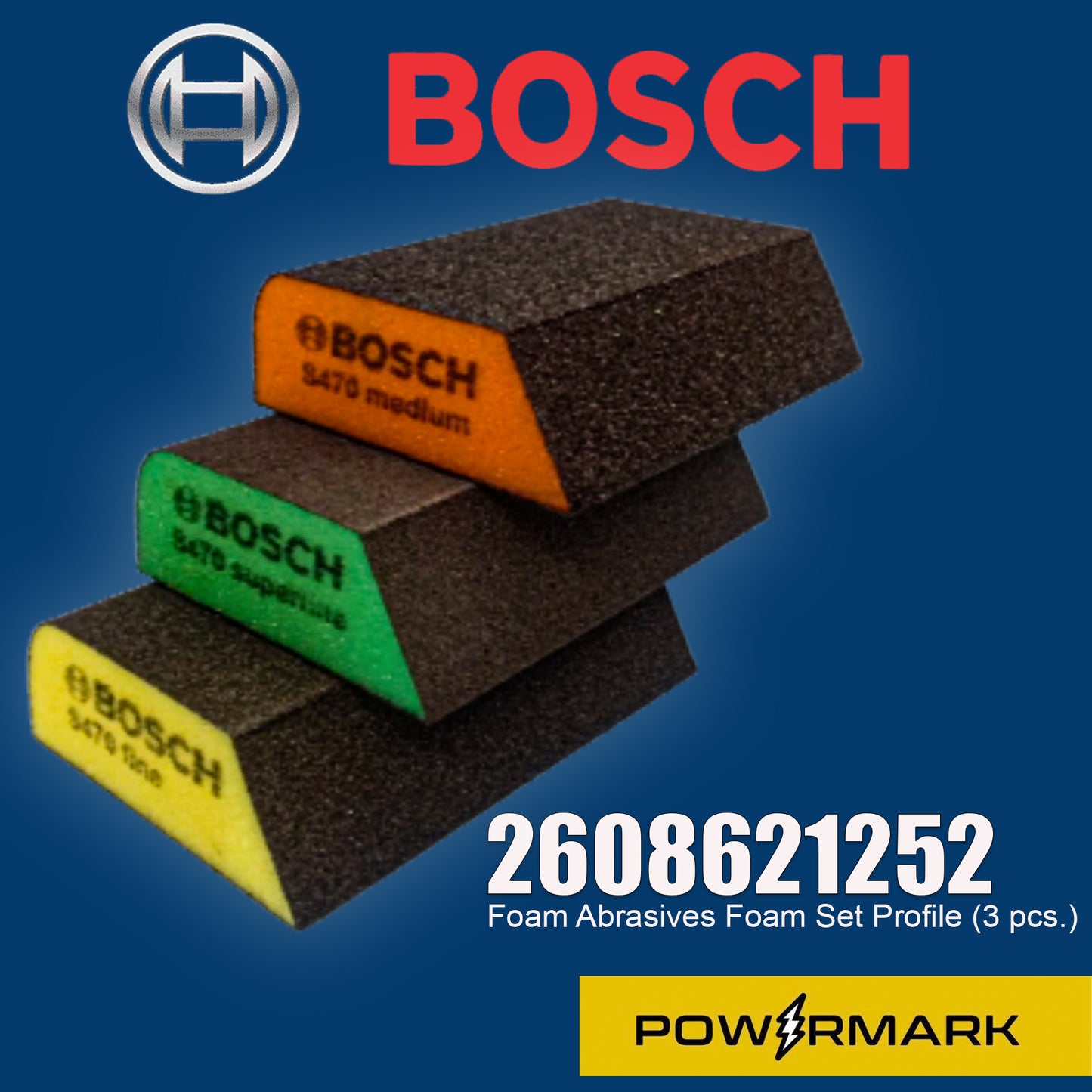 BOSCH 2608621252 Foam Abrasives Foam Set Profile (3 pcs.)