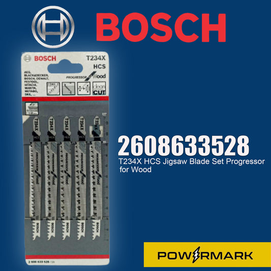 BOSCH 2608633528 T234X HCS Jigsaw Blade Set Progressor for Wood