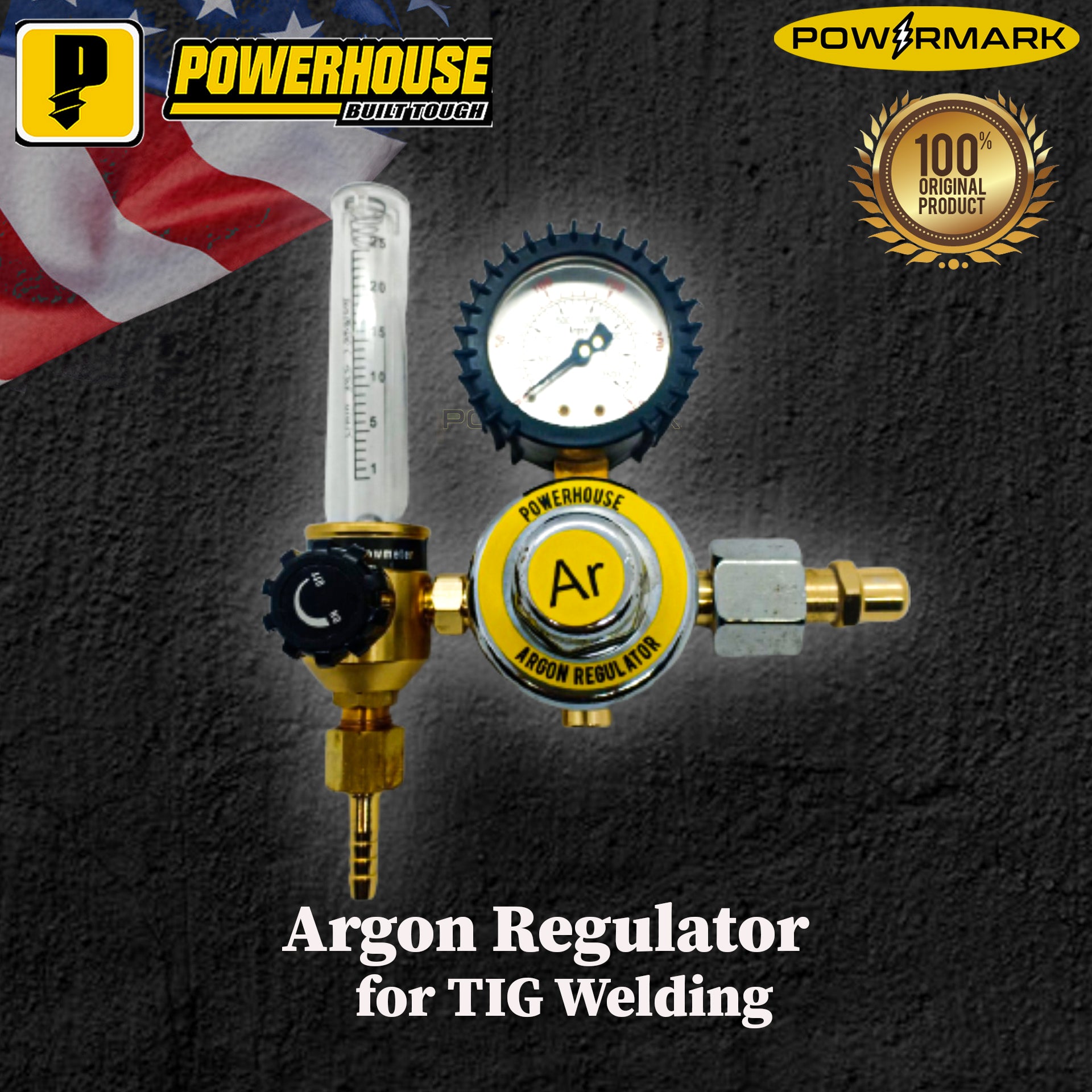 Powerhouse Argon Regulator For Tig Welding Powermark 8057