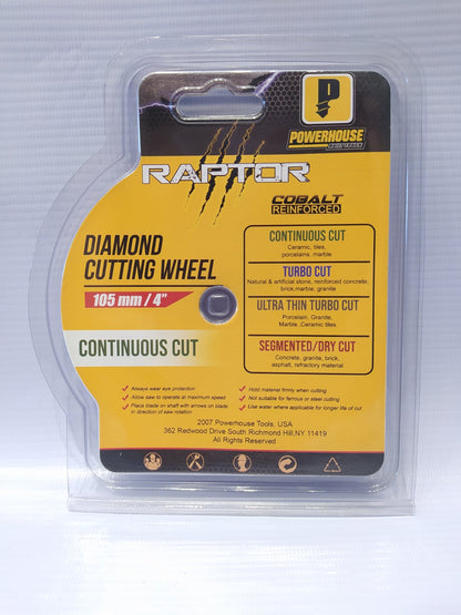 POWERHOUSE Raptor Diamond Cutting Wheel 105mm (Continuous Rim)