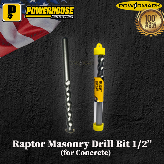 POWERHOUSE Raptor Masonry Drill Bit 1/2” (for Concrete)