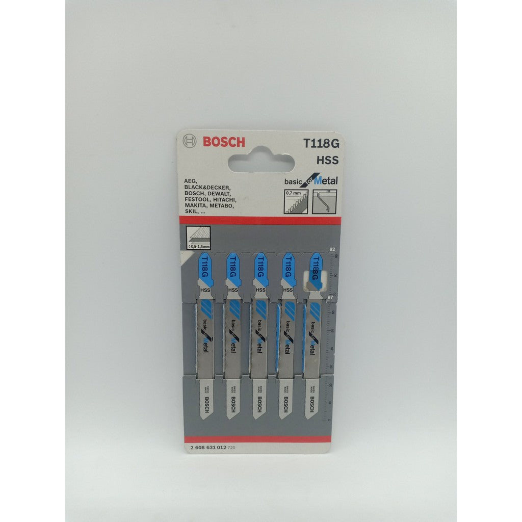 BOSCH 2608631012 T118G HSS Jigsaw Blade Set Basic for Metal