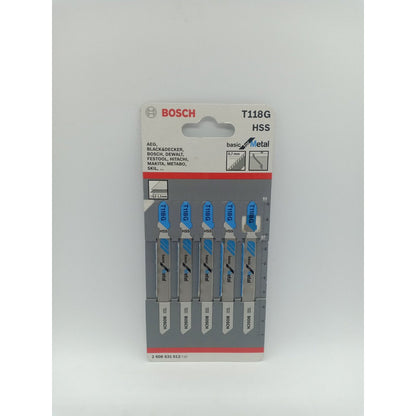 BOSCH 2608631012 T118G HSS Jigsaw Blade Set Basic for Metal