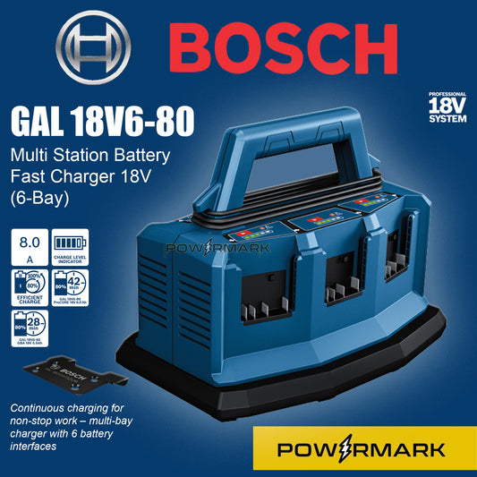 BOSCH GAL18V-6-80 Professional Multi Station Battery Fast Charger 18V (6-Bay)