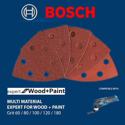 BOSCH 2608607540 Expert for Wood and Paint Sanding Sheets for Starlock Multi-Cutters (10 pcs)