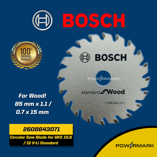 BOSCH 2608643071 Circular Saw Blade for GKS 10.8/12 V-Li Standard for Wood 85 mm x 1.1 / 0.7 x 15 mm