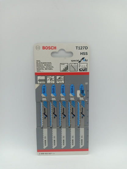 BOSCH 2608631017 T127D HSS Jigsaw Blade Set Special for Aluminum