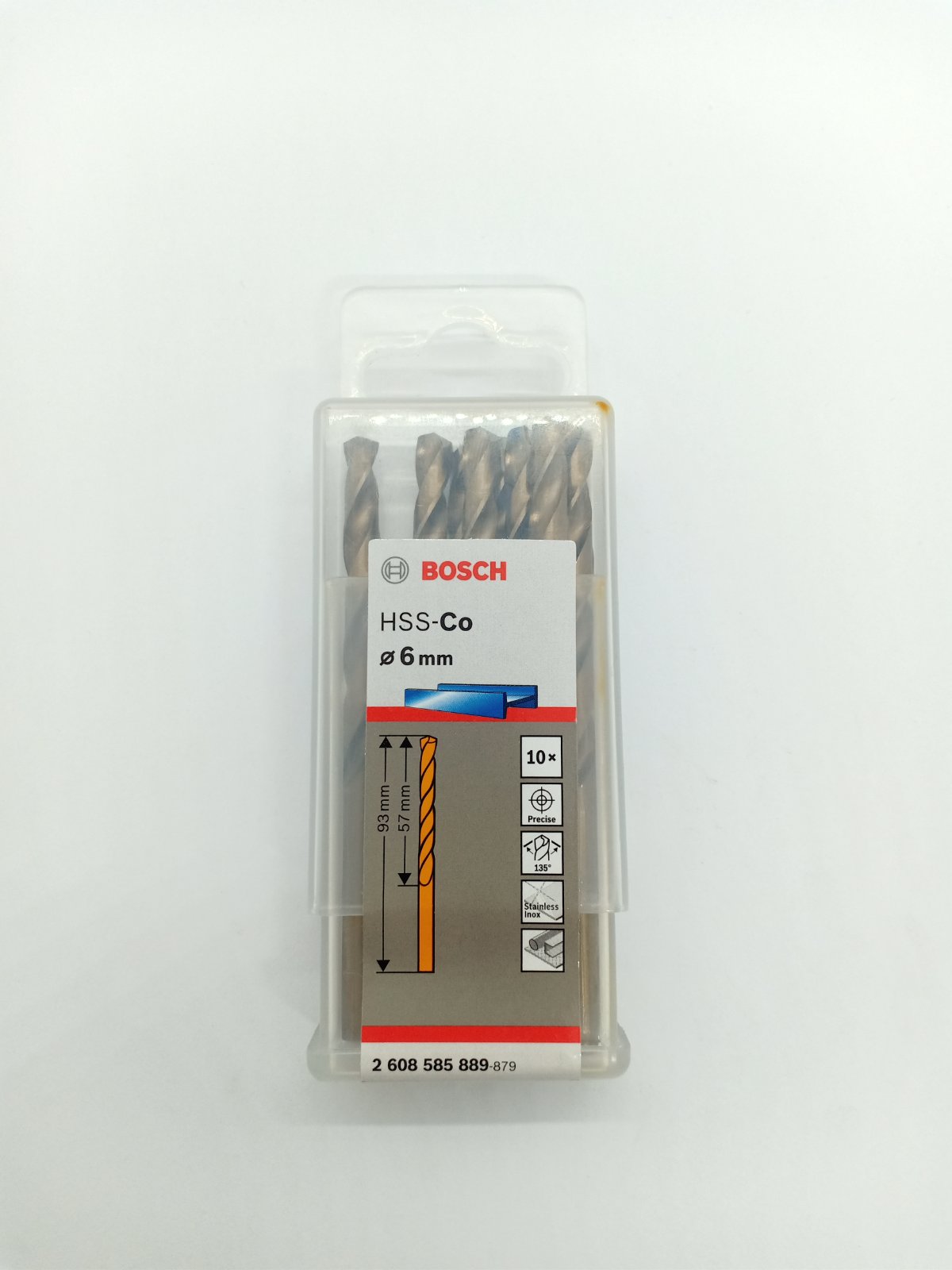 BOSCH 2608585889 HSS-CO Drill Bits for Stainless 6 mm (10 pcs.)