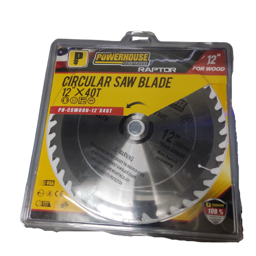 POWERHOUSE Raptor PH-CSWOOD-12" x 40T Circular Saw Blade 12" for Wood