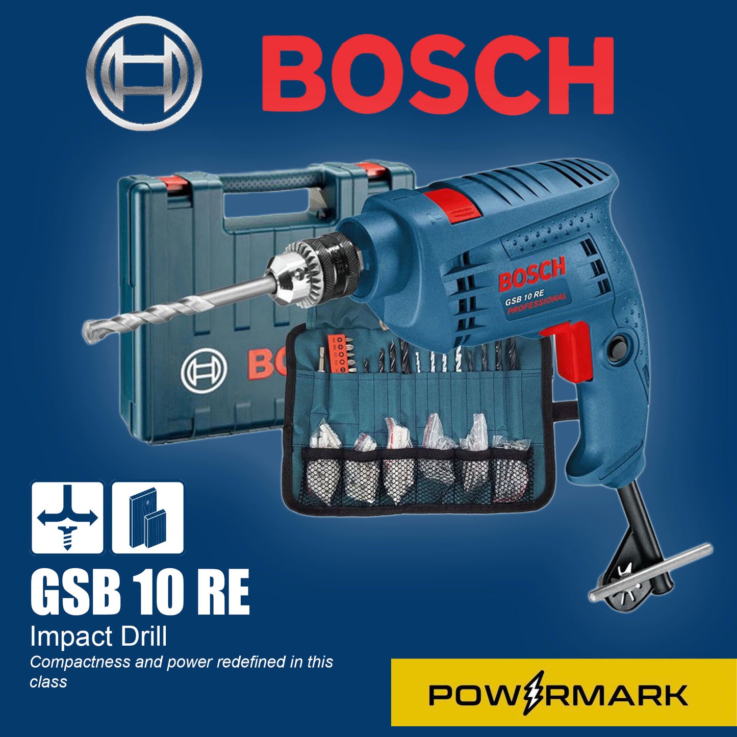 BOSCH GSB 10 RE Professional Impact Drill (Wrap set)