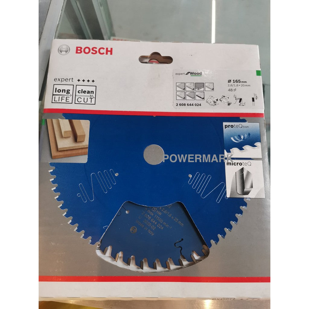 BOSCH 2608644024 Expert for Wood Circular Saw Blade, 165 mm 48T