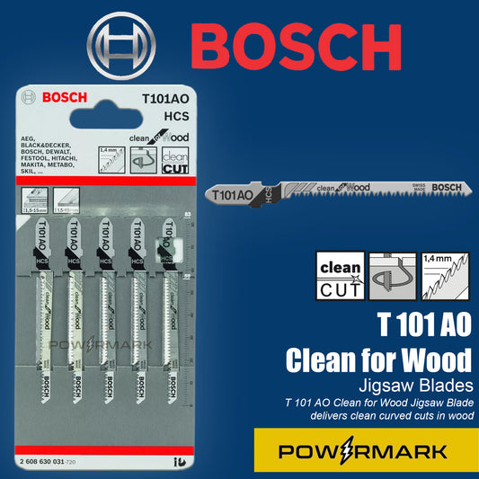 BOSCH 2608630031 T101AO HCS Jigsaw Blade Set  Clean for Wood