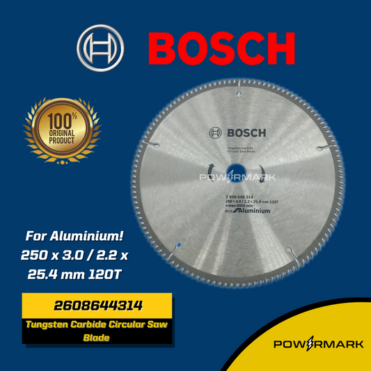 BOSCH 2608644314 Tungsten Carbide Circular Saw Blade for Aluminum 250 x 3.0 / 2.2 x 25.4 mm 120T