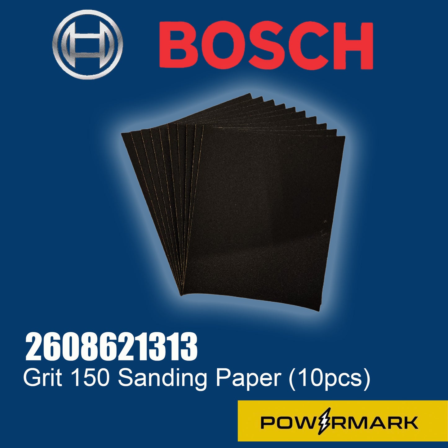 BOSCH 2608621313 Grit 150 Sanding Paper (10pcs)