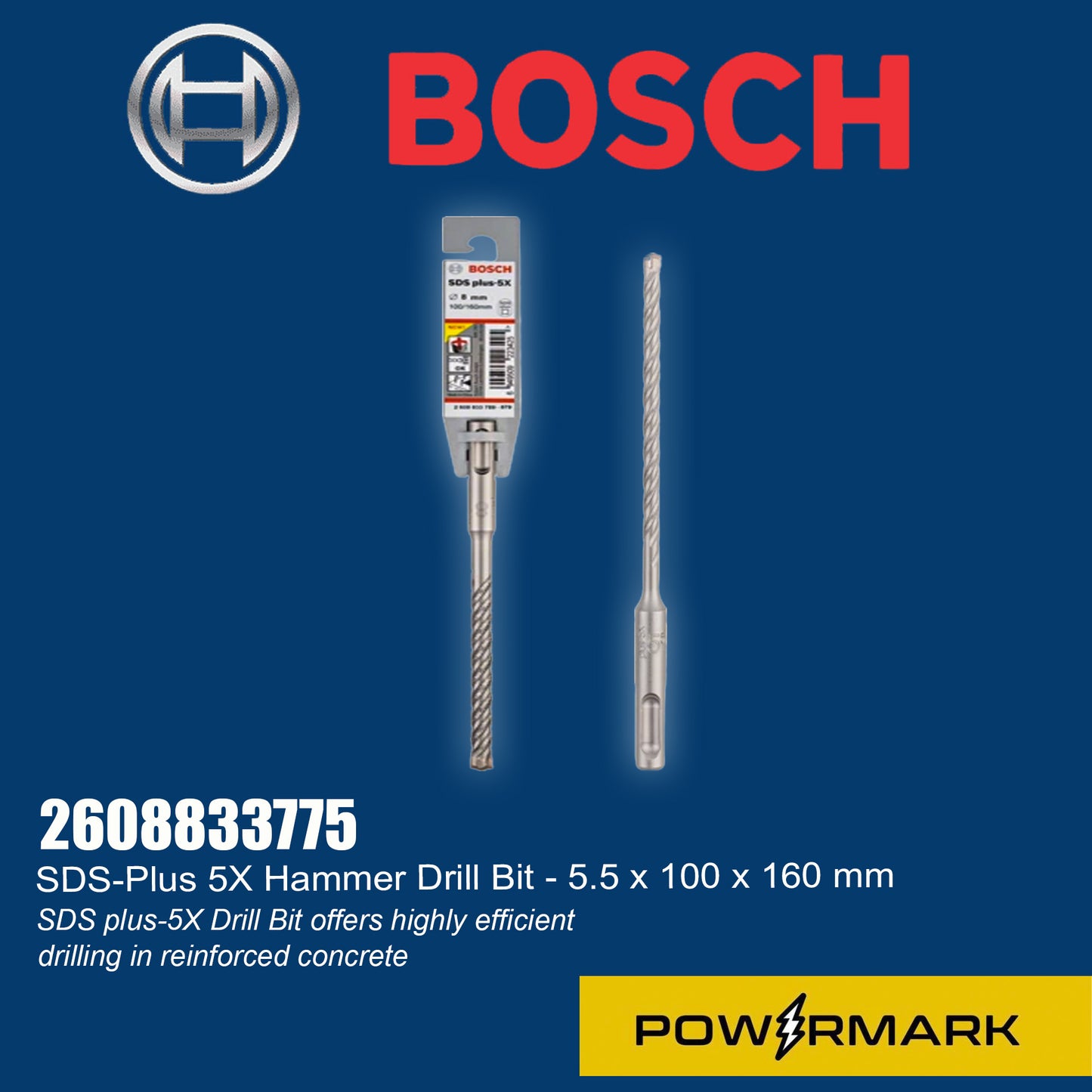 BOSCH 2608833775 SDS Plus 5X Hammer Drill Bit