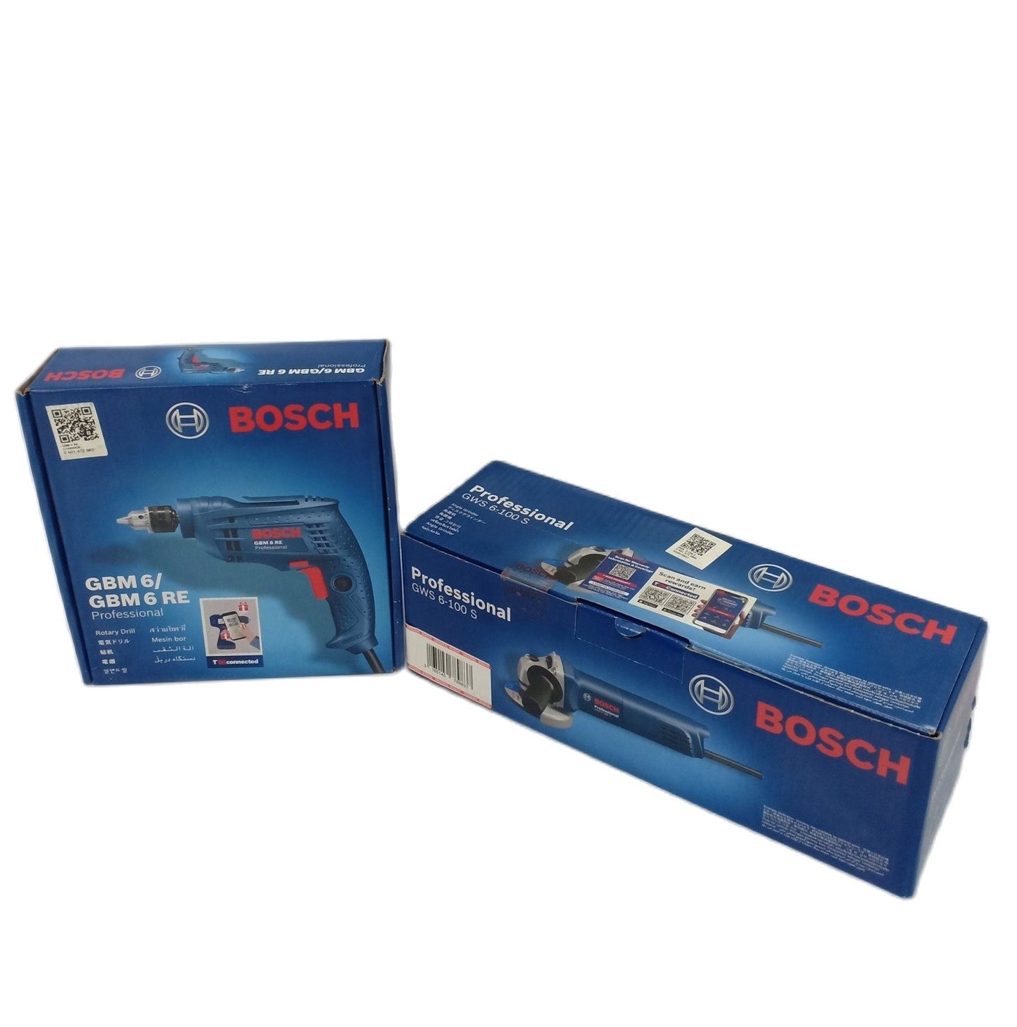 [BUNDLE] BOSCH GBM 6 RE Electric Drill + BOSCH GWS 6-100 S Angle Grinder