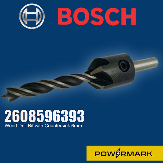 BOSCH 2608596393 Wood Drill Bit with Countersink 6mm