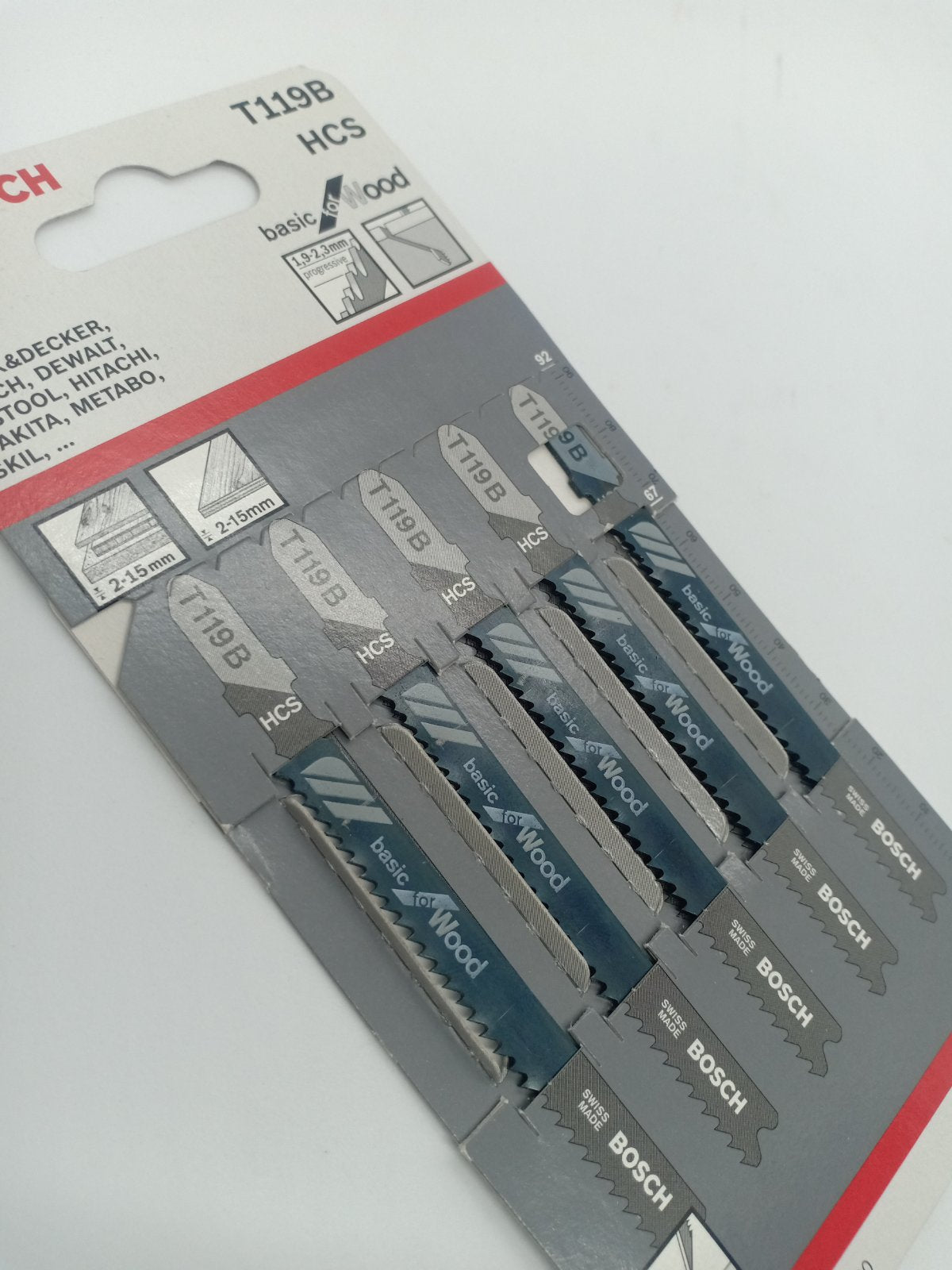 BOSCH 2608630037 T119B HCS Jigsaw Blade Set Basic for Wood