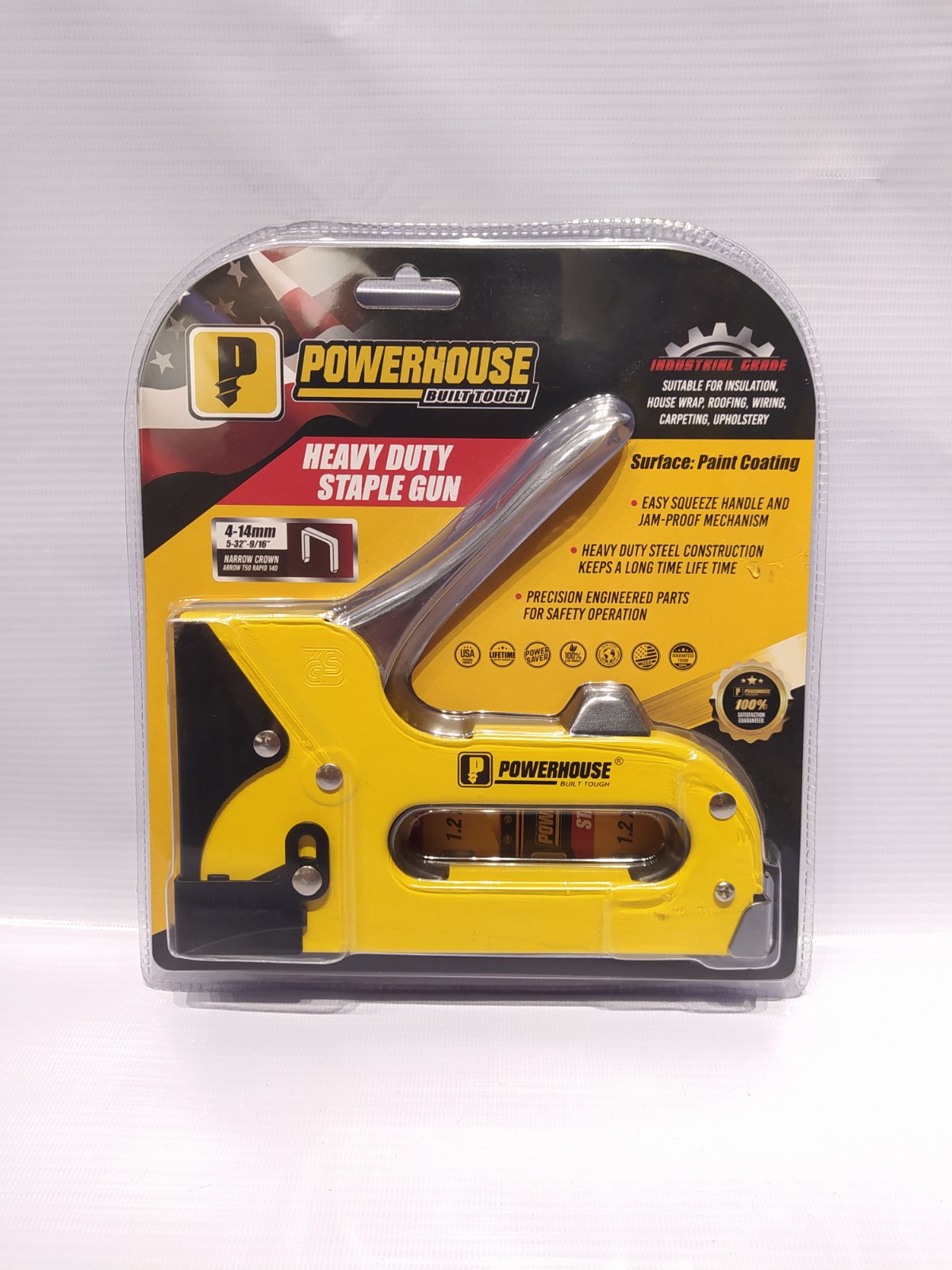 POWERHOUSE Heavy Duty Staple Gun 4-14mm with Staple 1.2 x 8mm