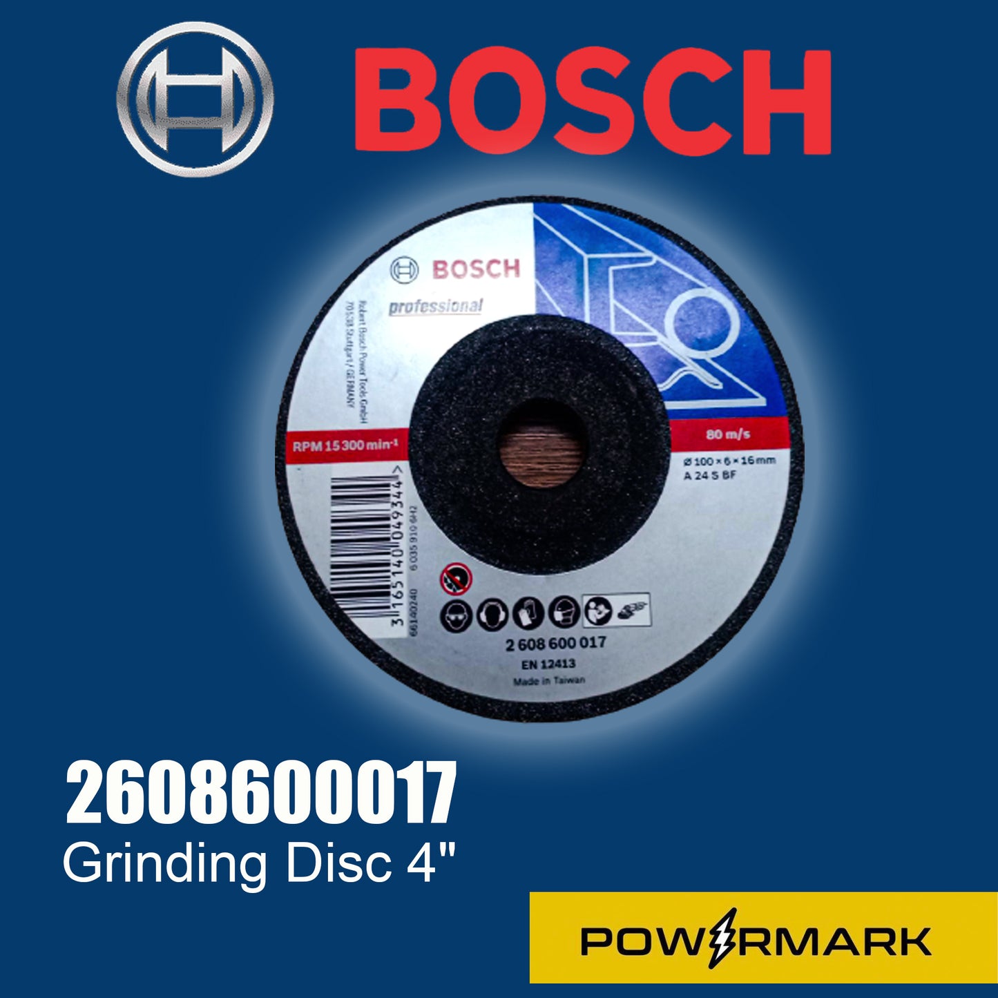 BOSCH 2608600017 Grinding Disc 4"