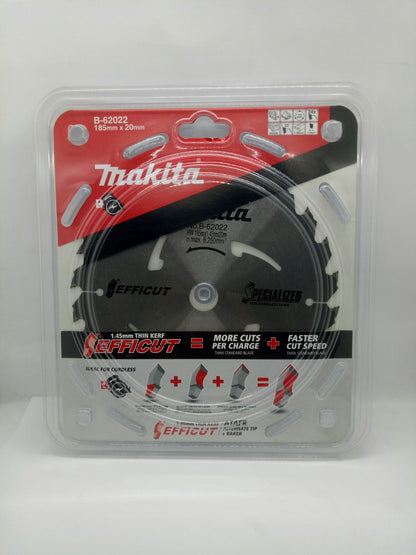 MAKITA B-62022 TCT Cordless Circular Saw Blade for Wood 185mm x 20mm (24T)