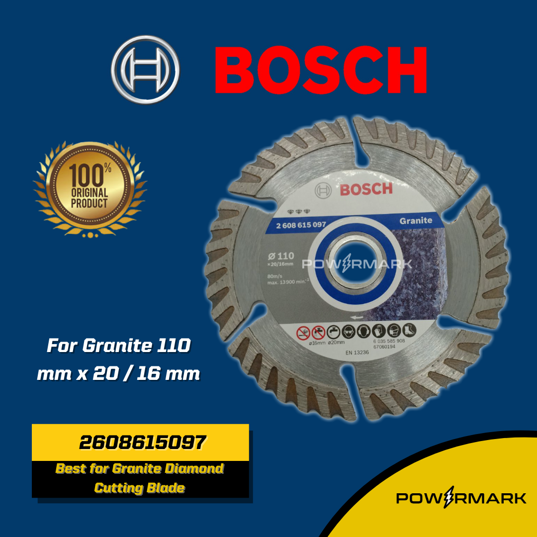 BOSCH 2608615097 Diamond Cutting Blade Best for Granite 110 mm x 20 / 16 mm