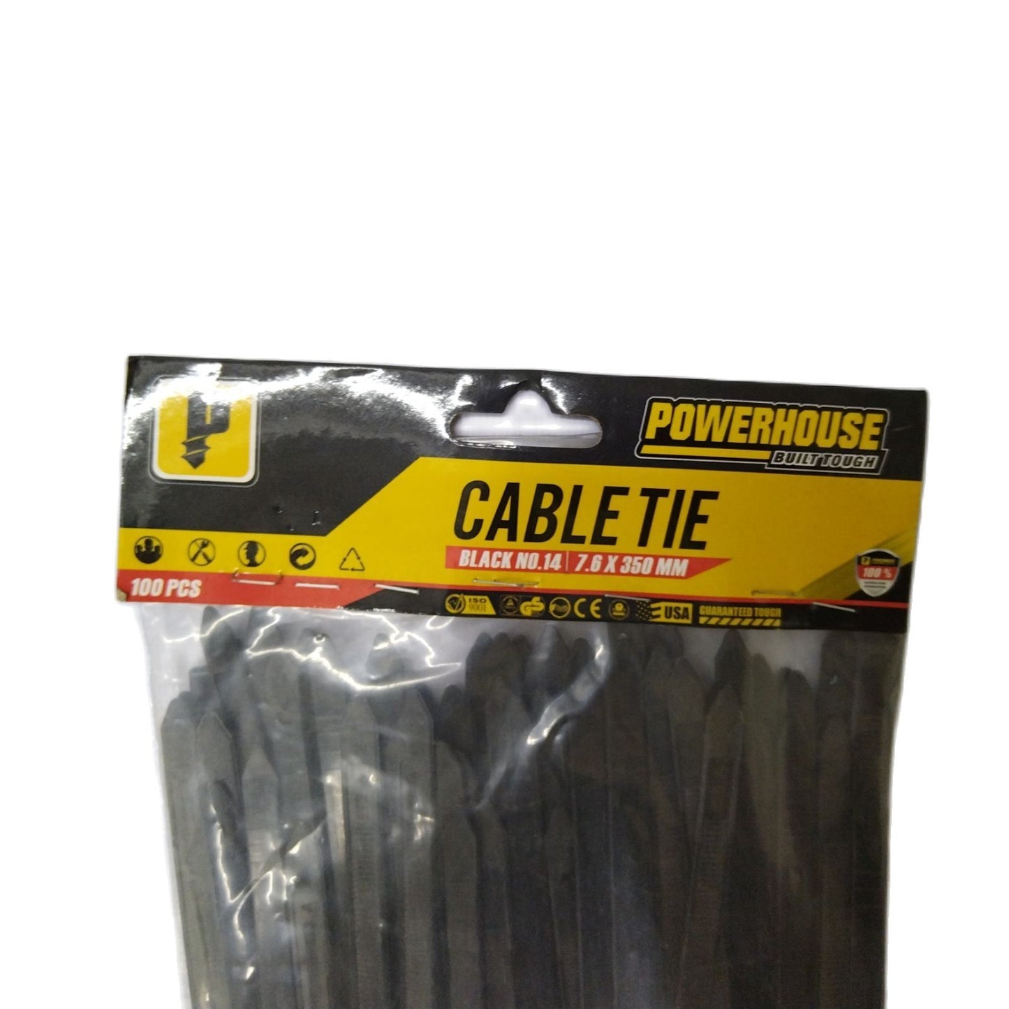 POWERHOUSE Black No.14 Cable Tie 350mm (100pcs)