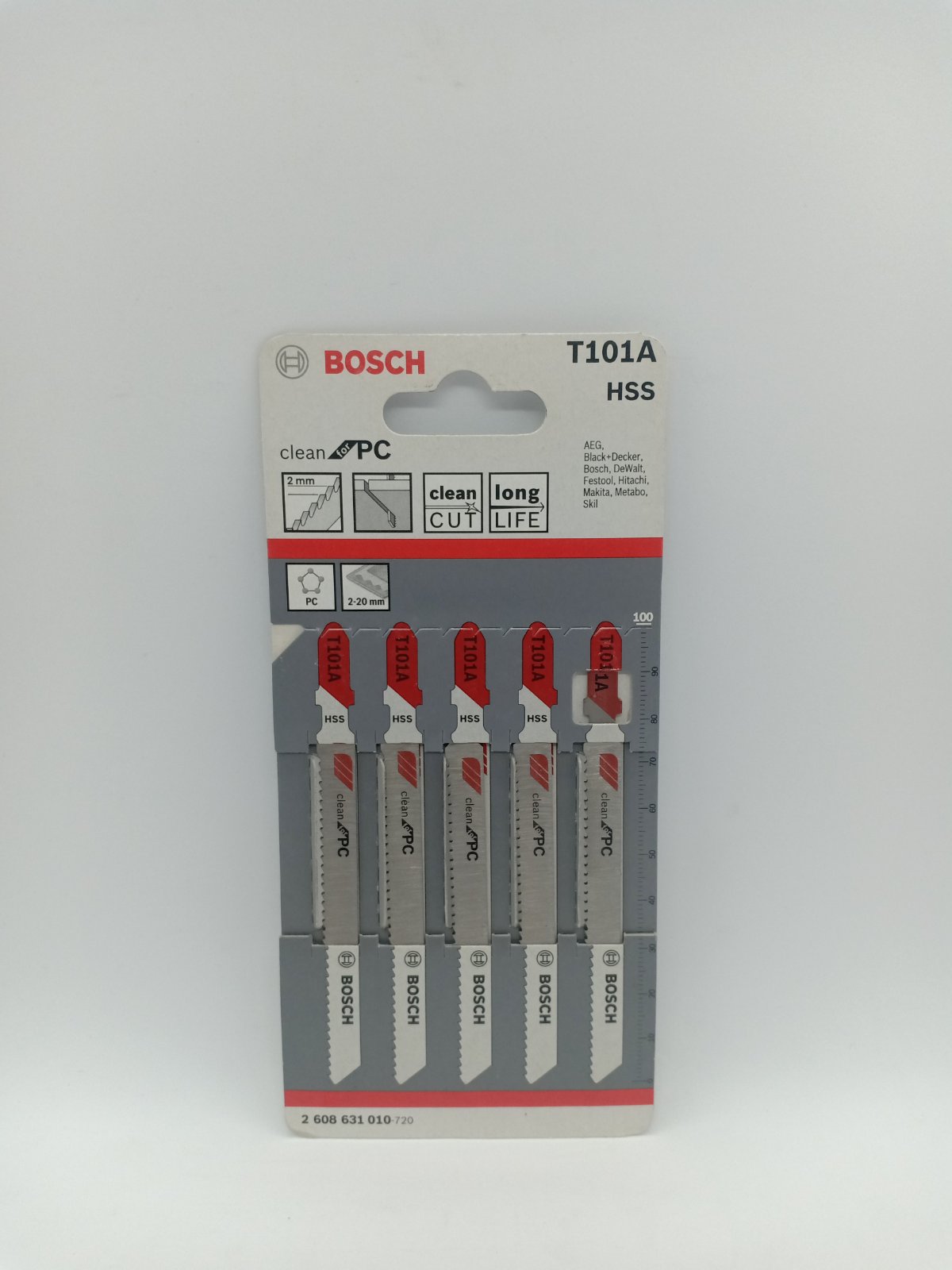 BOSCH 2608631010 T101A HSS Jigsaw Blade Set Clean for PC