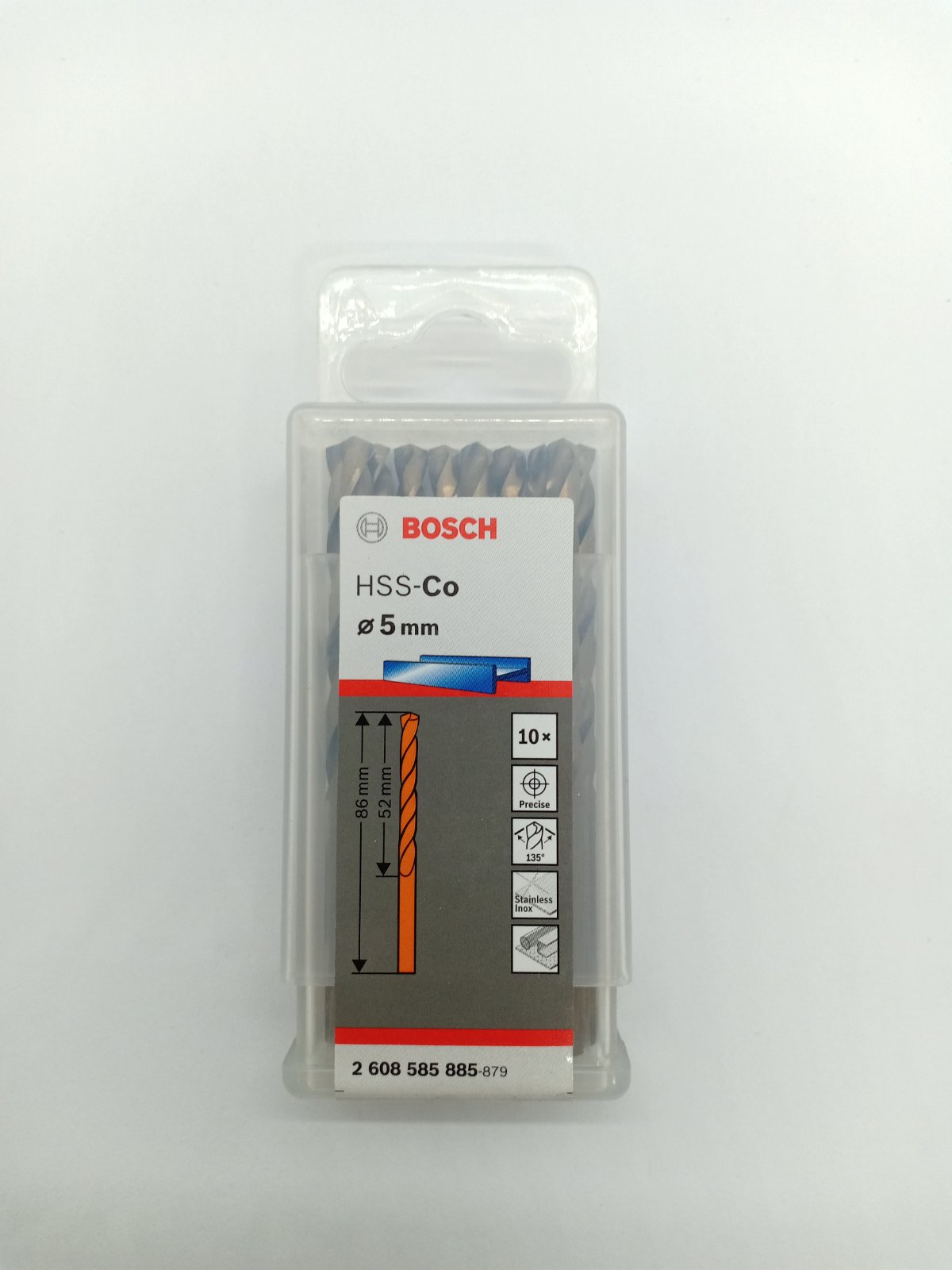 BOSCH 2608585885 HSS-CO Drill Bits for Stainless 5 mm (10 pcs.)