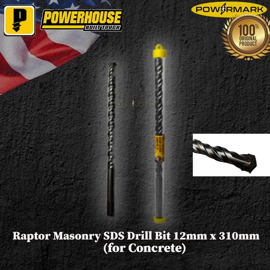 POWERHOUSE Raptor Masonry SDS Drill Bit 12mm x 310mm (for Concrete)