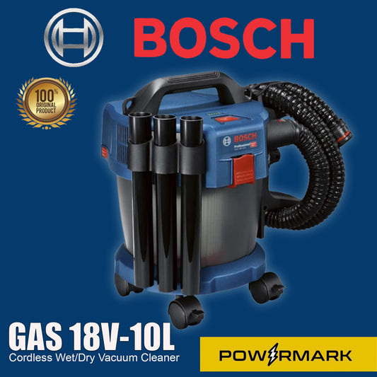 BOSCH GAS 18V-10L Cordless Wet/Dry Vacuum Cleaner with Wheels